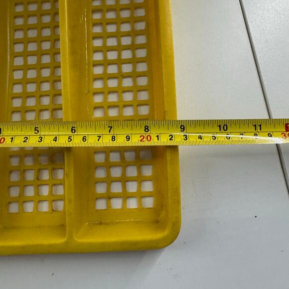 Vintage Deka Plastics No. 195 & 197 2 Piece Stacking Cutlery Utensil Tray Yellow - Picture 7 of 10